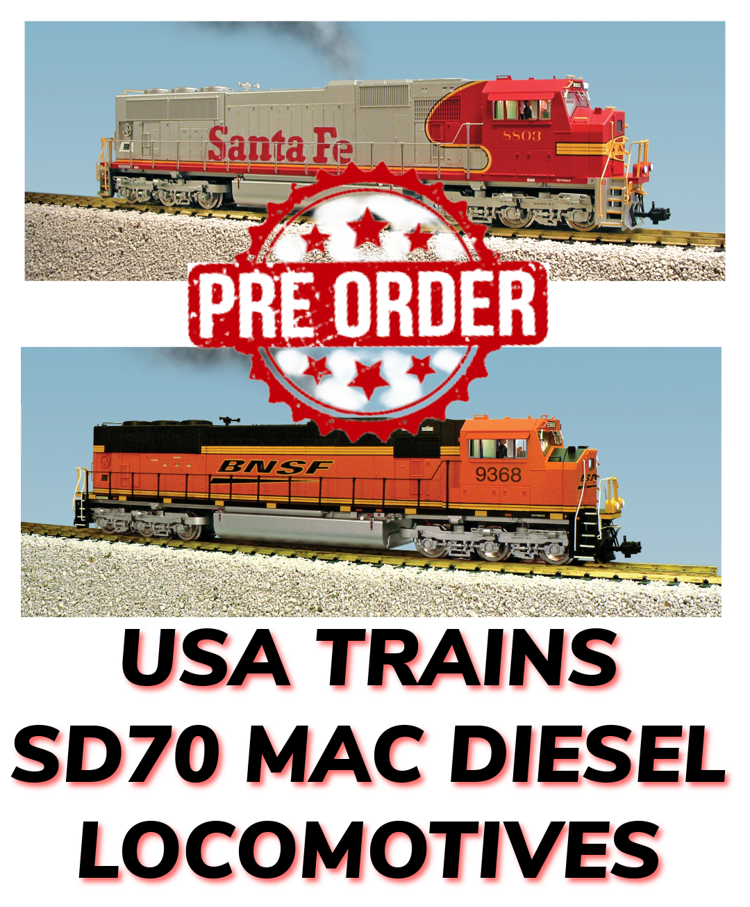 USA Trains SD70 MAC Diesel Locomotives - PREORDER est OCT 2026