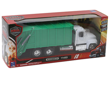 G-Scale Freightliner 114SD Garbage Truck WHITE/GREEN 1/32 Diecast by NEW RAY 11033