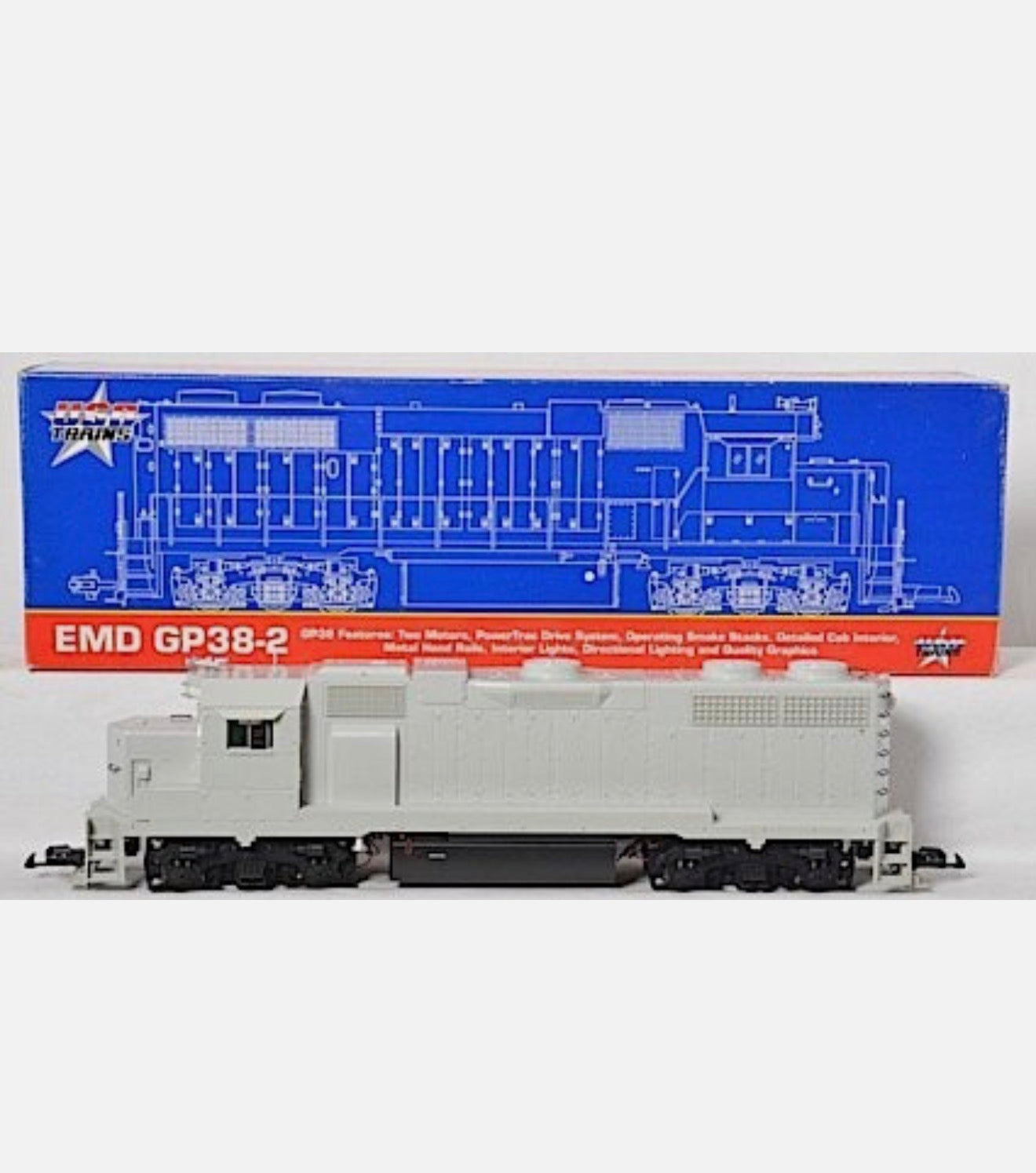 USA Trains R22200 Undecorated Gray GP38-2 with Smoke and Lights