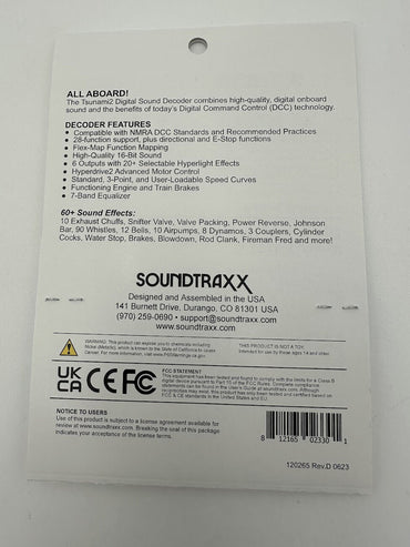 Soundtraxx Tsunami 2 - TSU-2200 Steam-2 Sound Decoder 884007 Steam 2
