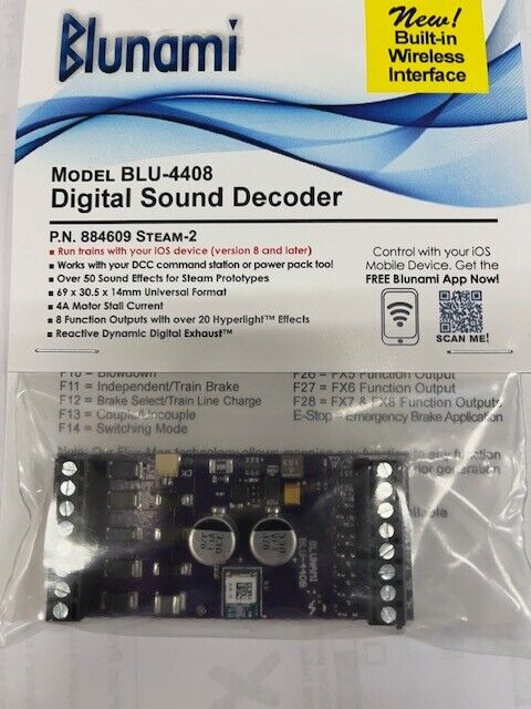 Soundtraxx 884609 Steam 2 SHIPS FREE Blunami 8 Function Universal BLU-4408