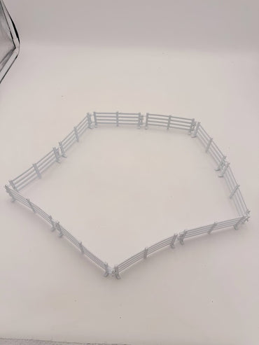 G-scale White Farm Style Fence - approx 4' Feet Long, 10 Pieces of fencing