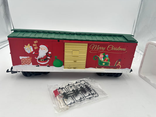 USA Trains Holiday Christmas Boxcar - Red and Green with Santa, EXCLUSIVE
