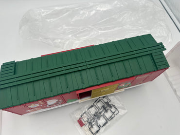 USA Trains Holiday Christmas Boxcar - Red and Green with Santa, EXCLUSIVE