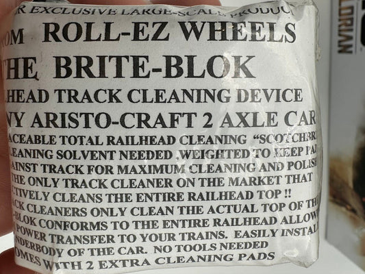 BRITE-BLOK Track Cleaner - Fits Any Aristo-Craft 2 Axle Car - SHIPS FREE