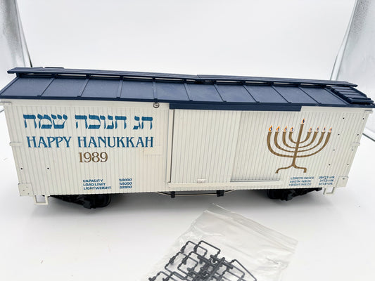 USA Trains 1989 Happy Hanukkah Boxcar - Blue and White