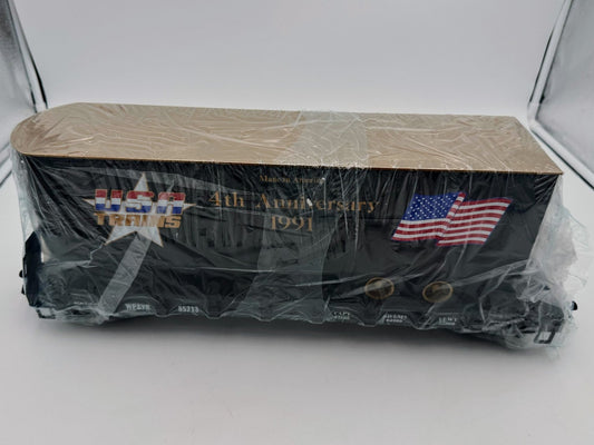 USA Trains RU 1991 Vintage Piggyback Flat Car with Custom 4th Anniversary Trailer