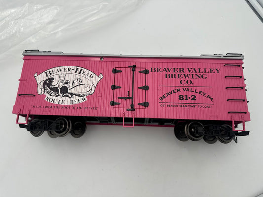 USA Trains Beaver Valley Brewing Company Reefer Pink Boxcar with Metal Wheels - Limited Run