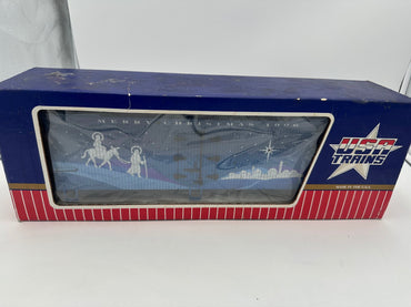 USA Trains R13014 1996 Vintage Christmas Reefer with Joseph and Mary - BLUE