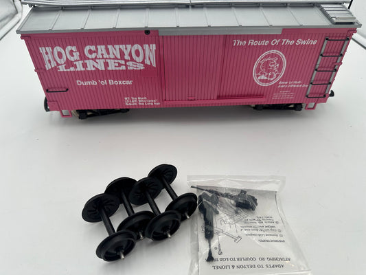 USA Trains Hog Canyon Lines Reefer PINK Boxcar with Roll-EZ Metal Wheels - Limited Run