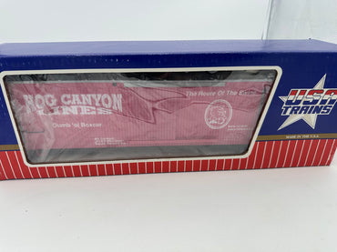 USA Trains Hog Canyon Lines Reefer PINK Boxcar with Roll-EZ Metal Wheels - Limited Run