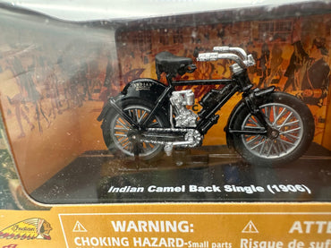 1906 Indian Camel Back Single Motorcycle Die Cast with Plastic G scale Model