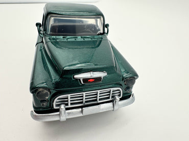 1955 Chevy Stepside Retro Pickup Truck Metallic Green G scale Die Cast Model