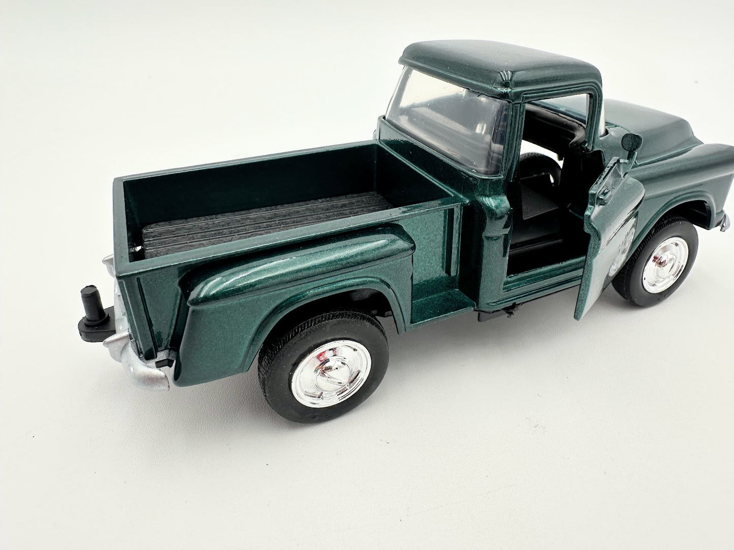 1955 Chevy Stepside Retro Pickup Truck Metallic Green G scale Die Cast Model