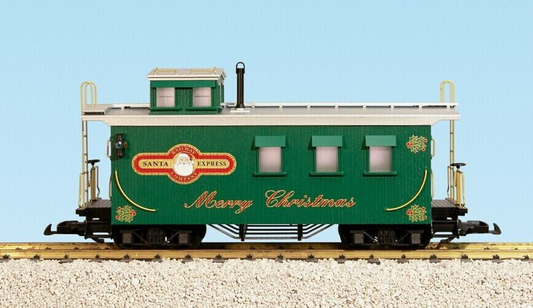 USA Trains R12025 Santa Express Christmas Lighted Woodside Caboose - Green