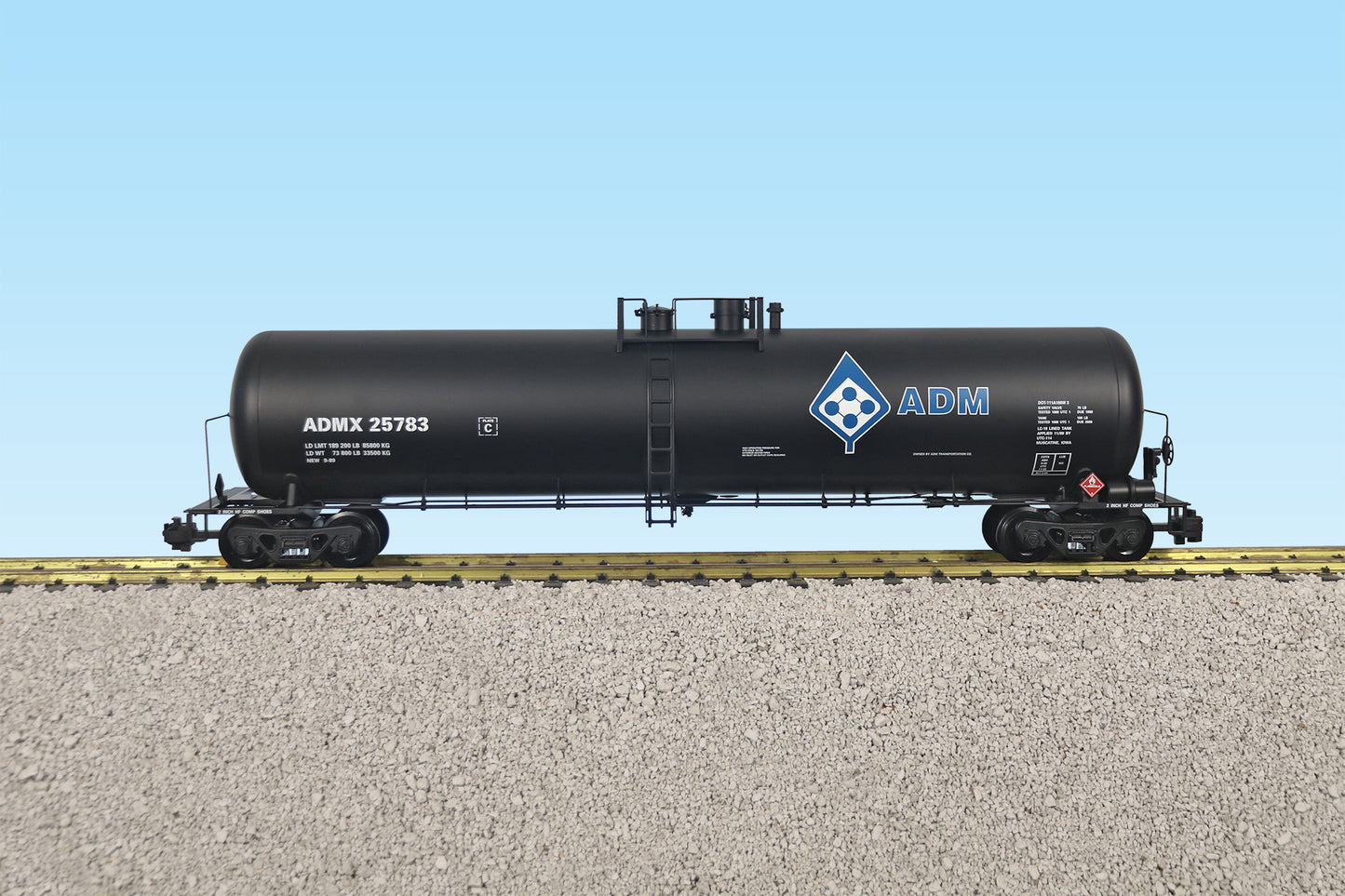 USA Trains ADM 55' Modern Tank Car BLACK - R15156