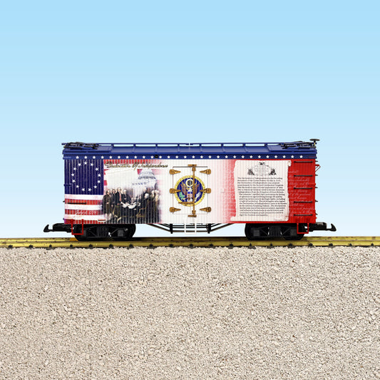 USA Trains G Scale R16058 THE DECLARATION OF INDEPENDENCE Patriotic Box Car