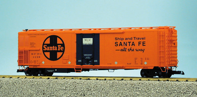USA Trains R16701 Santa Fe SHIP/TRAVEL 50' Reefer Car - ORANGE/BLACK