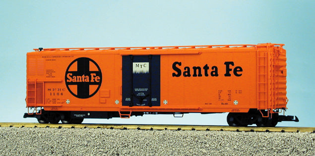 USA Trains R16702 Santa Fe SHIP/TRAVEL 50' Reefer Car - ORANGE/BLACK