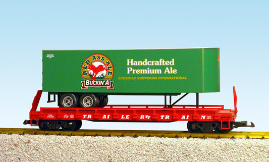 USA Trains R17037 RED ASS ALE Piggyback Flatcar GREEN/RED