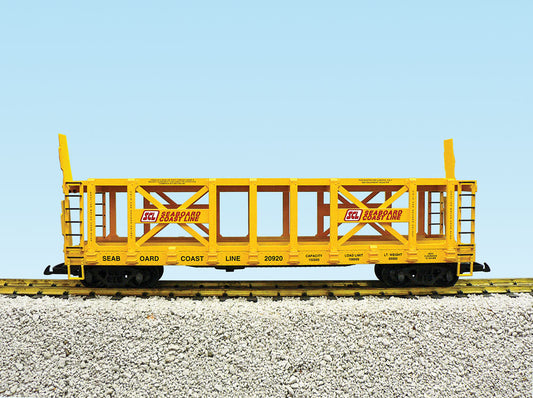 USA Trains R17222 Seaboard Coastline Two-Tier Auto Carrier Flat Car - YELLOW