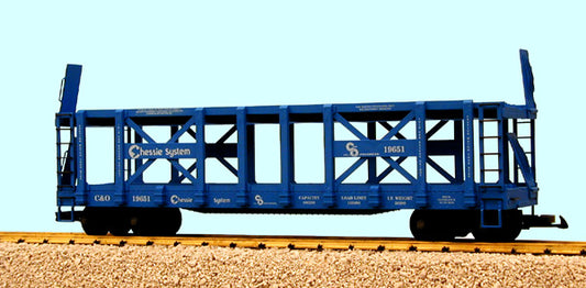 USA Trains R17229 C&O Two-Tier Auto Carrier Flat Car Cars -BLUE