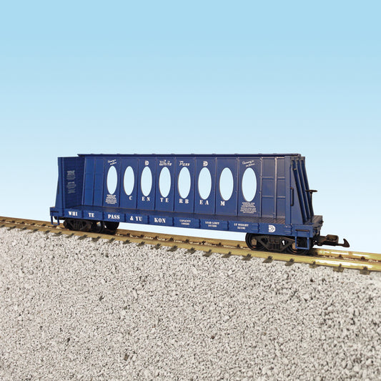 USA Trains G Scale CENTER I-BEAM FLAT CAR White Pass R17408 - BLUE