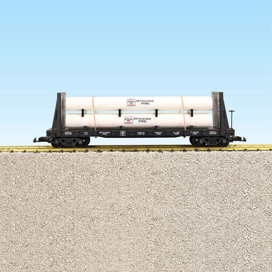 USA Trains R17613B Bethlehem Steel PIPE LOAD Flatcar #1012 BLACK