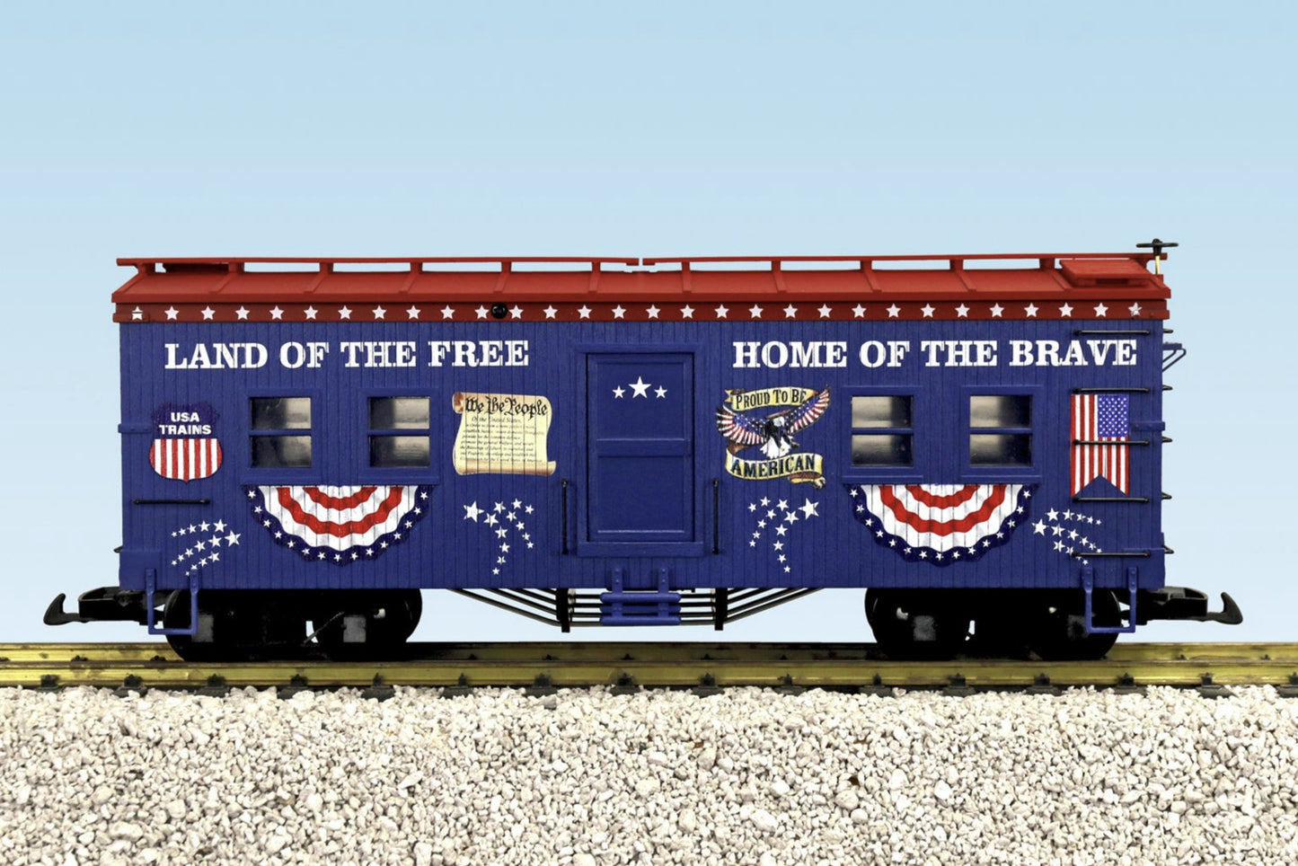 USA Trains Patriotic Bunk Car Red White and Blue - R18304A