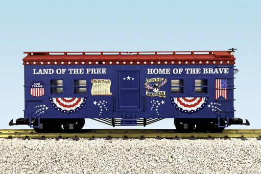 USA Trains Patriotic Bunk Car Red White and Blue - R18304A
