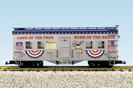 USA Trains Patriotic Bunk Car Silver and Blue - R18304B