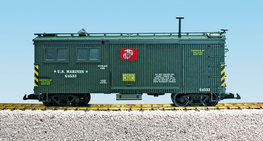 USA Trains USMC Marines Storage Car GREEN - R1853