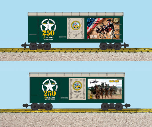 USA Trains R19161 US ARMY 250TH Anniversary 2-Sided Military Boxcar