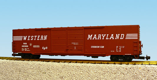 USA TRAINS R19414B Western Maryland 60' Double Door Box Car OXIDE RED boxcar