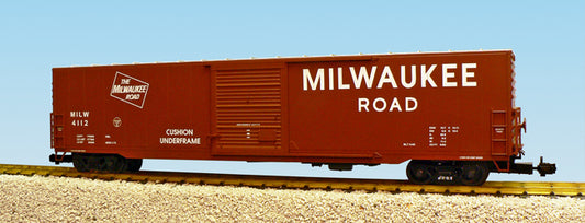 USA TRAINS R19418A MILWAUKEE ROAD 60' Single Door Box Car BROWN/SILVER boxcar
