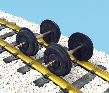 36" Inch G Scale BLACK Metal Wheels - 2 Pair / 4 Axles R2095
