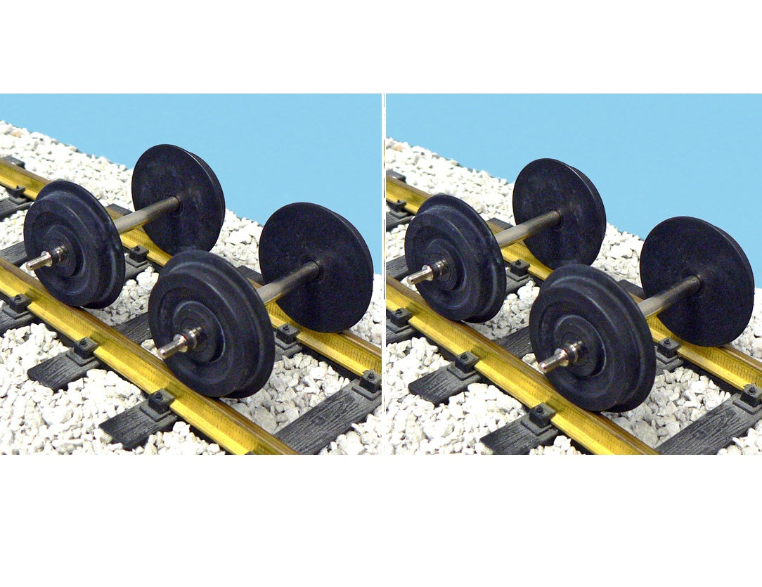 36" Inch G Scale BLACK Metal Wheels - 2 Pair / 4 Axles R2095