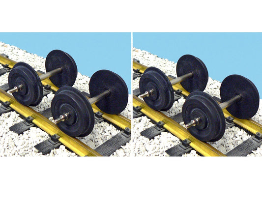 36" Inch G Scale BLACK Metal Wheels - 2 Pair / 4 Axles R2095