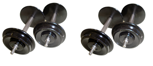 G-Scale Roll-EZ BLACK Metal Wheels - 2 Pairs / 4 Axles