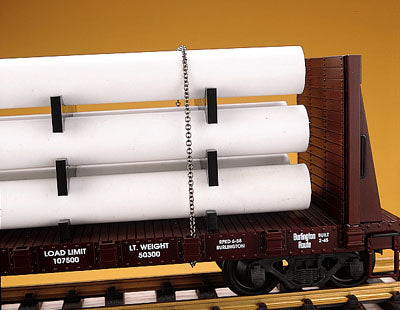 USA Trains R17610A Great Northern US Steel PIPE LOAD Flatcar #65212 BC RED