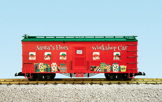 USA Trains R18302 SANTAS ELVES Workshop Hoiday Christmas Car - RED