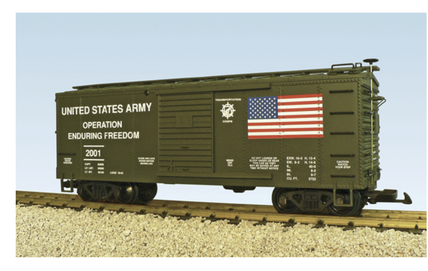 USA Trains R19072 US Army "Operation Enduring Freedom" Simulated Steel Box Car