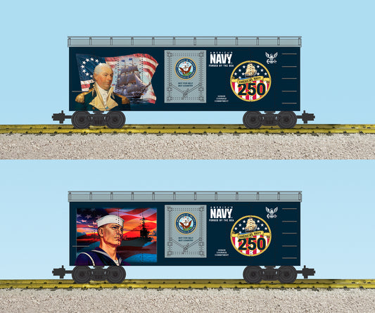 USA Trains R19160 US NAVY 250TH Anniversary 2-Sided Military Boxcar