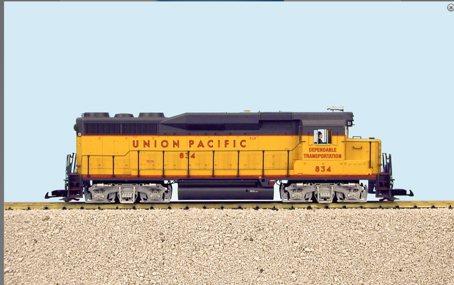 USA TRAINS R22452 - UNION PACIFIC GP30 Yellow/Gray/Red with Smoke and Lights