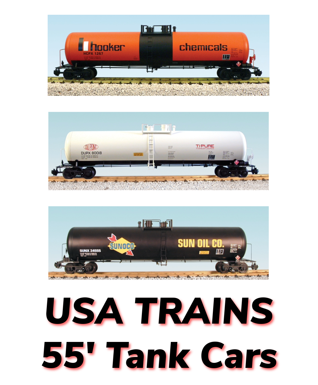 USA Trains 55' Modern Tank Cars – Roll-EZ Wheels