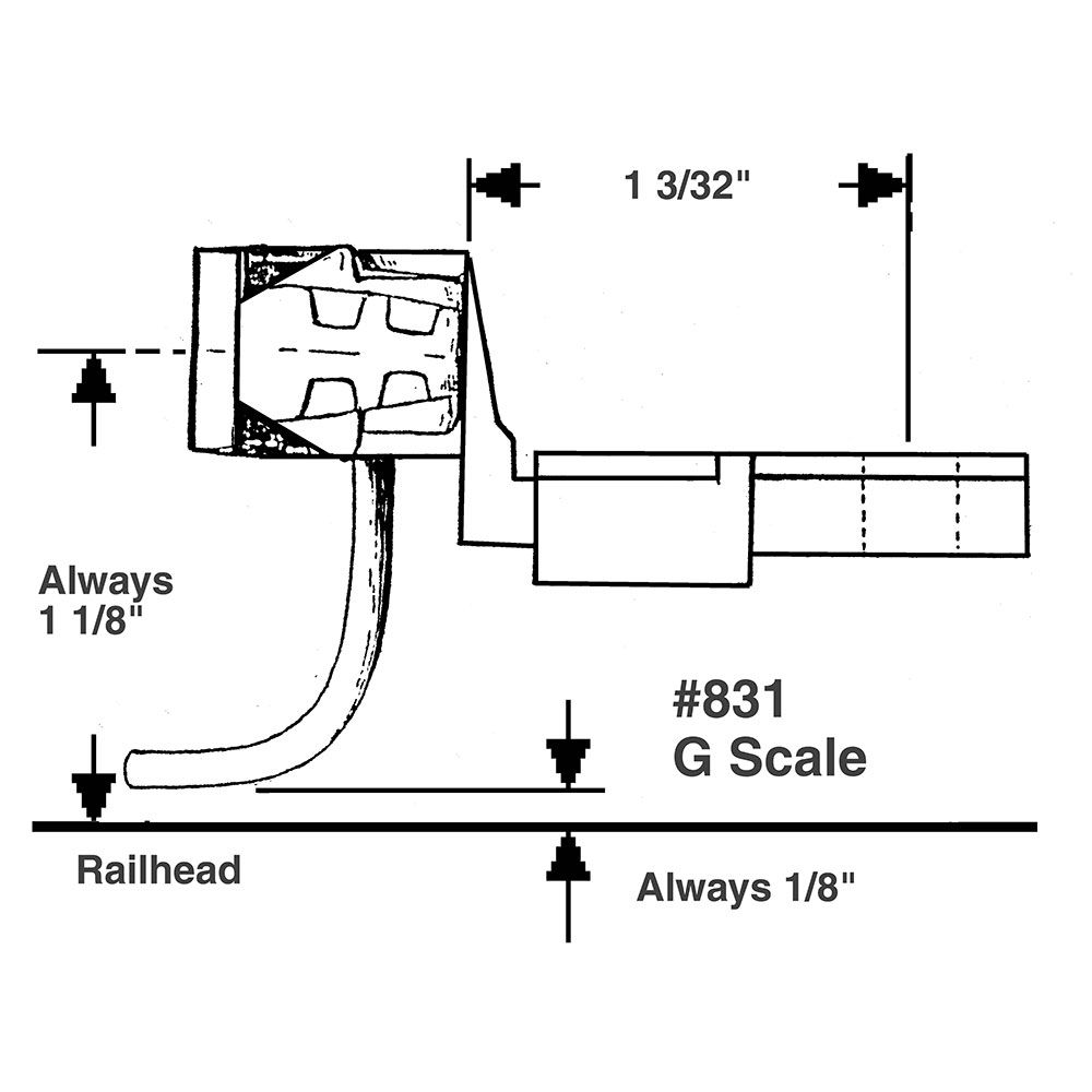 KADEE 831 G Scale Large Offset Couplers with Truck Mount Gearboxes