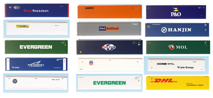 PACK of 6 USA Trains Single 45' Foot Intermodal Containers - YOU CHOOSE 6