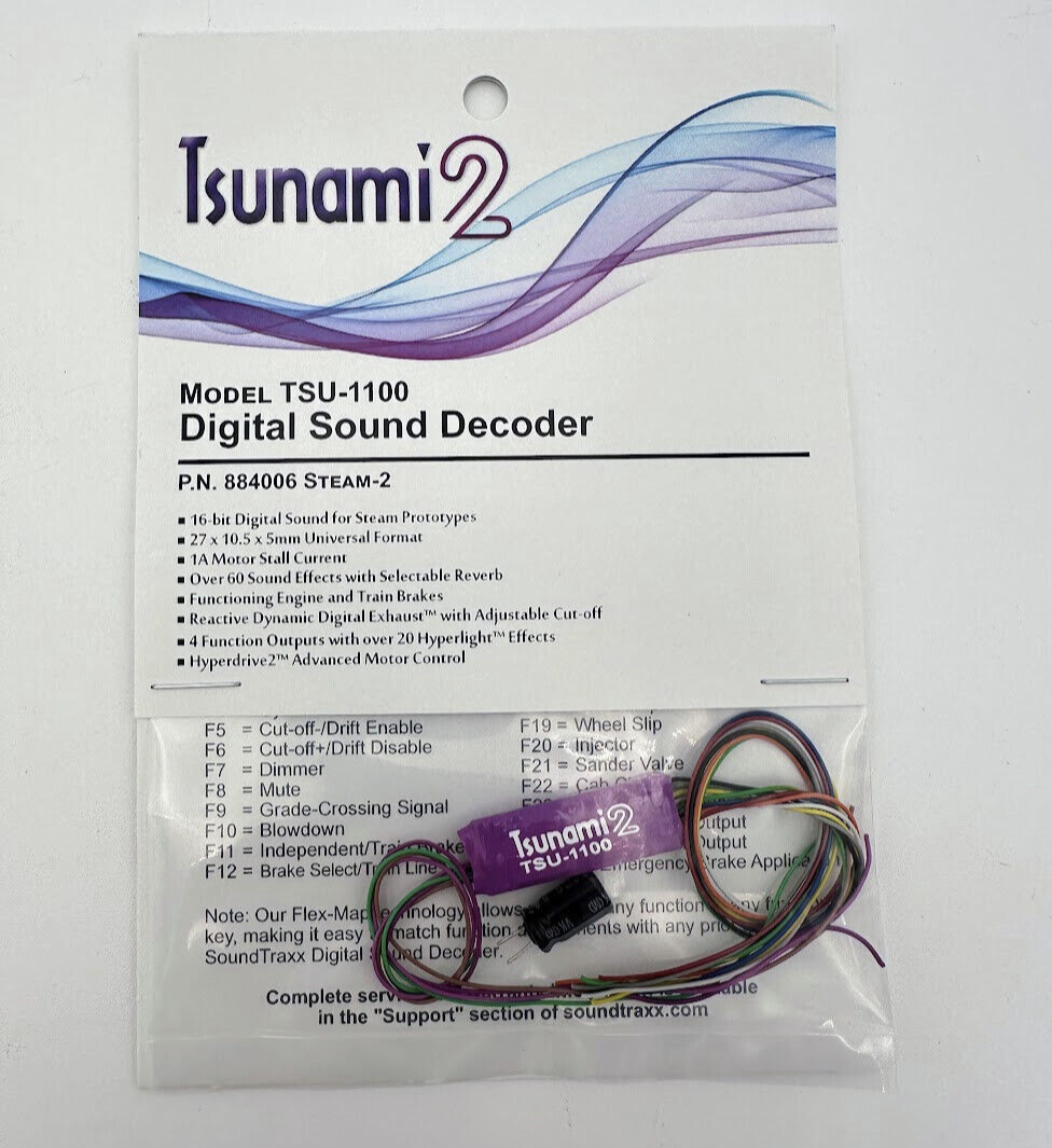 Soundtraxx Tsunami2 ~ TSU-1100 Steam 2 Sound Decoder 884006 Steam-2 ...