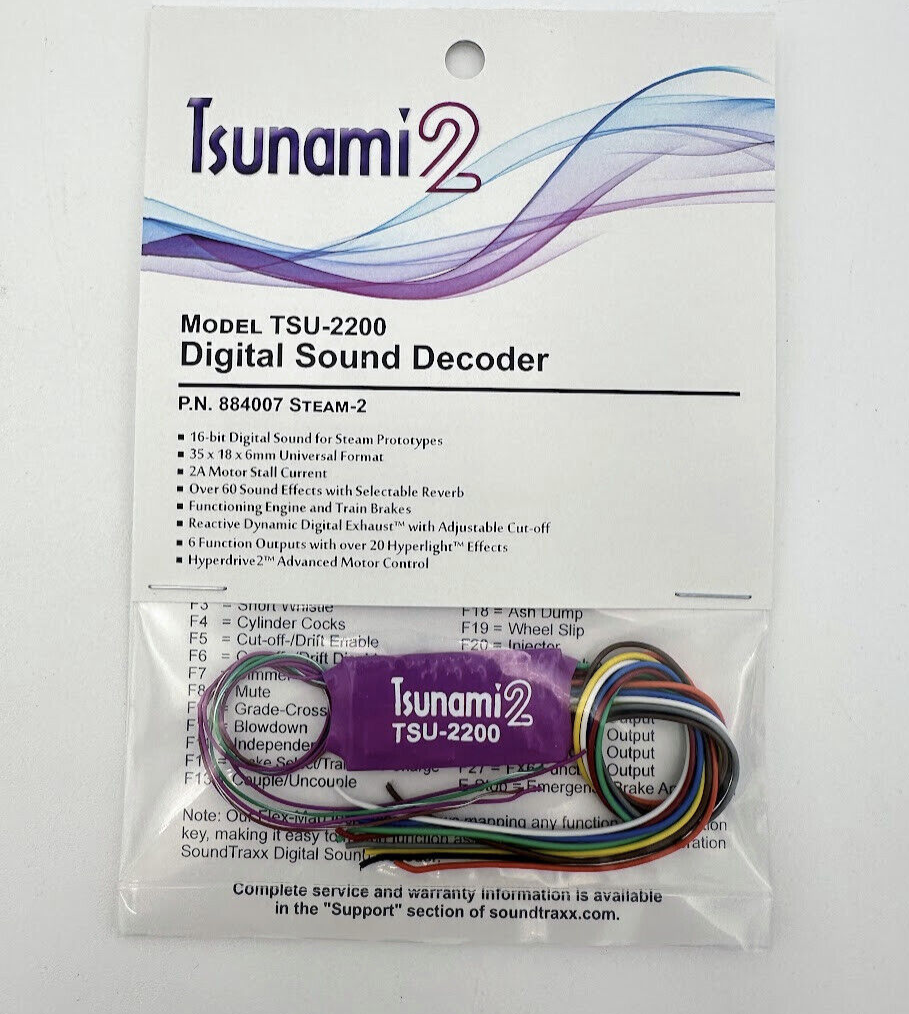 Soundtraxx Tsunami 2 - TSU-2200 Steam-2 Sound Decoder 884007 Steam 2 ...