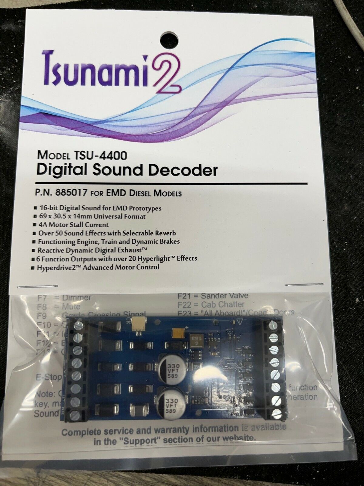 Soundtraxx TSU-4400 Tsunami 2 Sound Decoder,4 AMP EMD DIESEL 885017